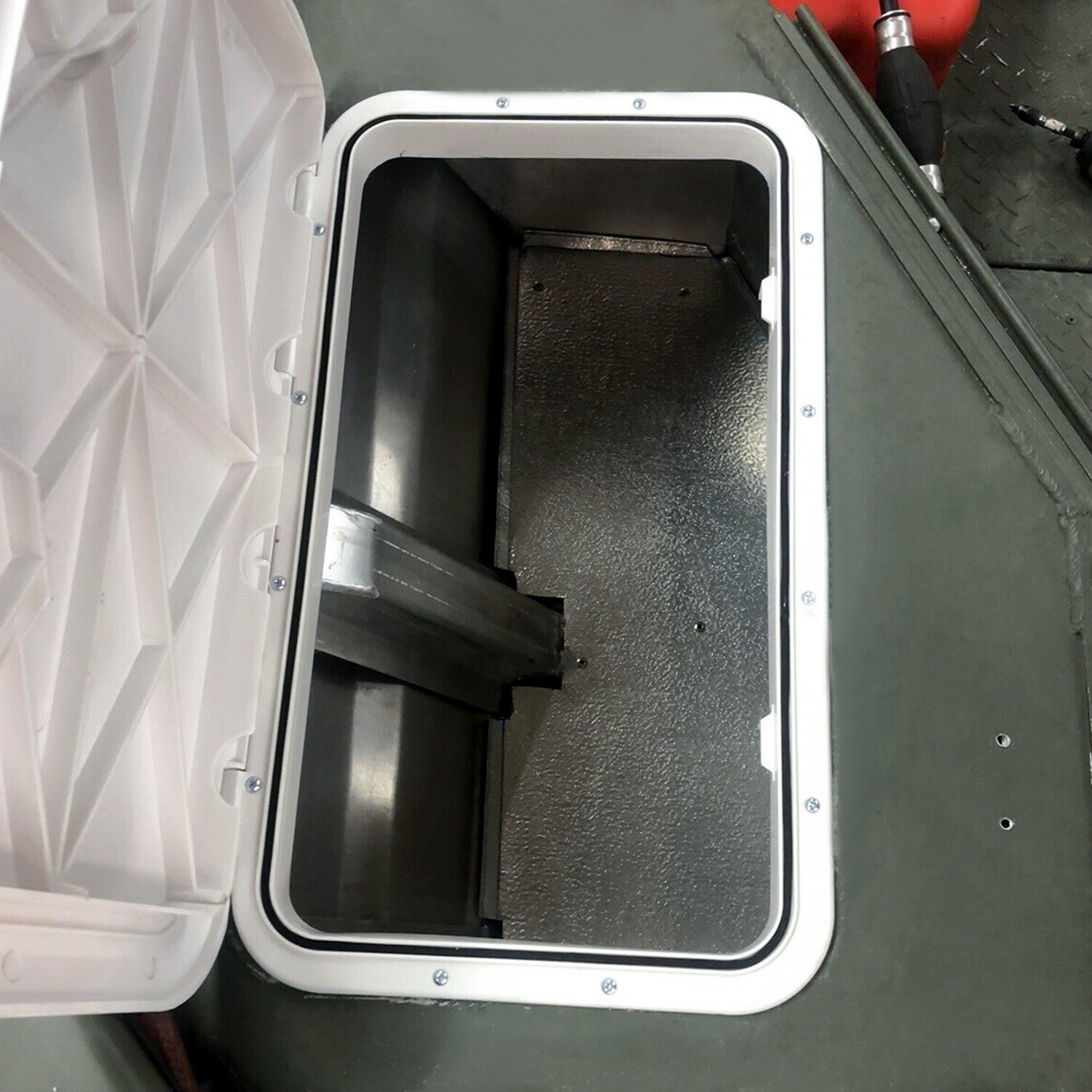 White Marine Boat Deck Hatch Lid 24" X 14" 180 Hinge Strong Recessed Handle