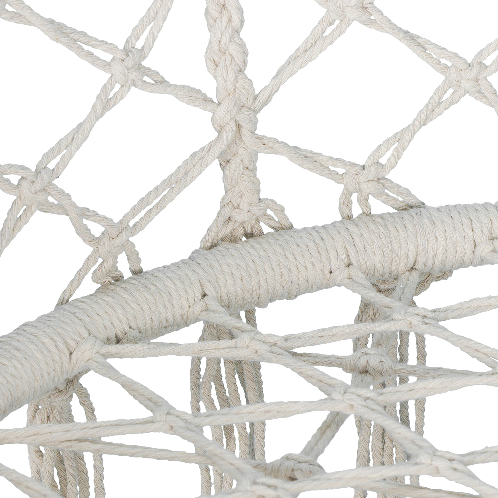 Beige Hammock Chair Macrame Swing Hanging Cotton Durable Rope Yard Swing Sturdy