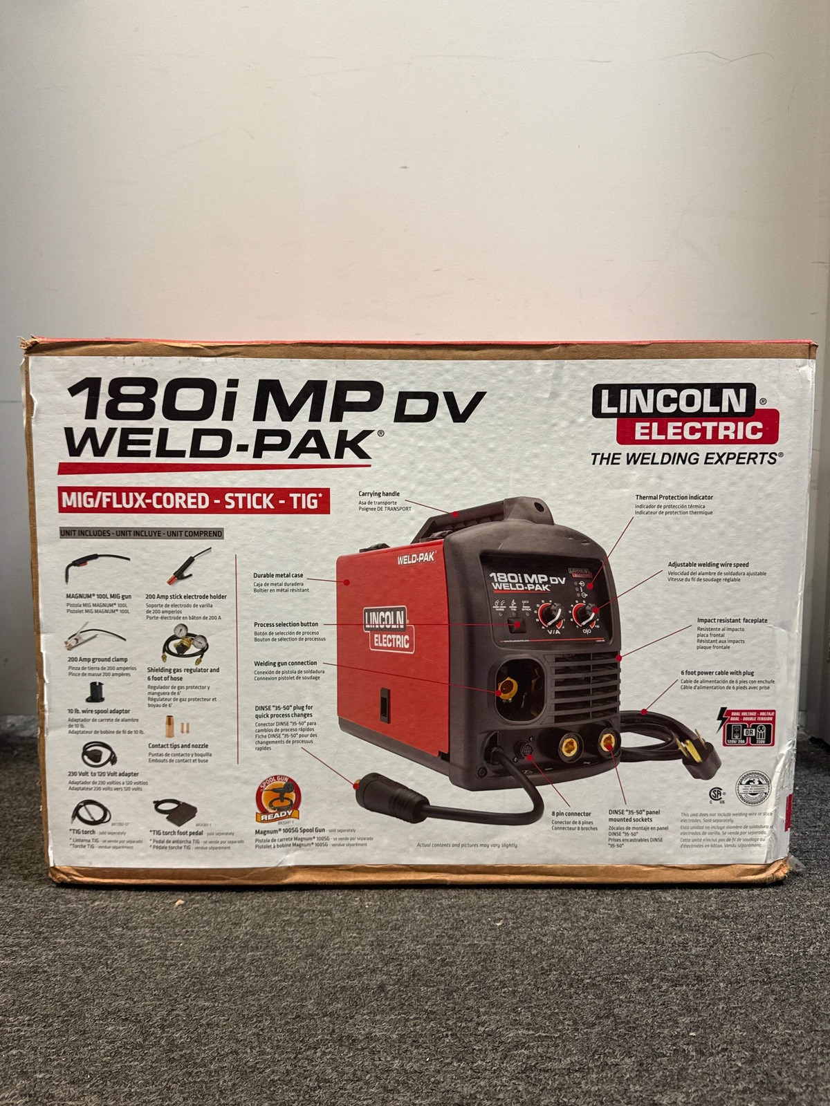 New Lincoln Electric 180i MP DV Weld-Pak Mig/Flux-Core/Stick/Tig Welder