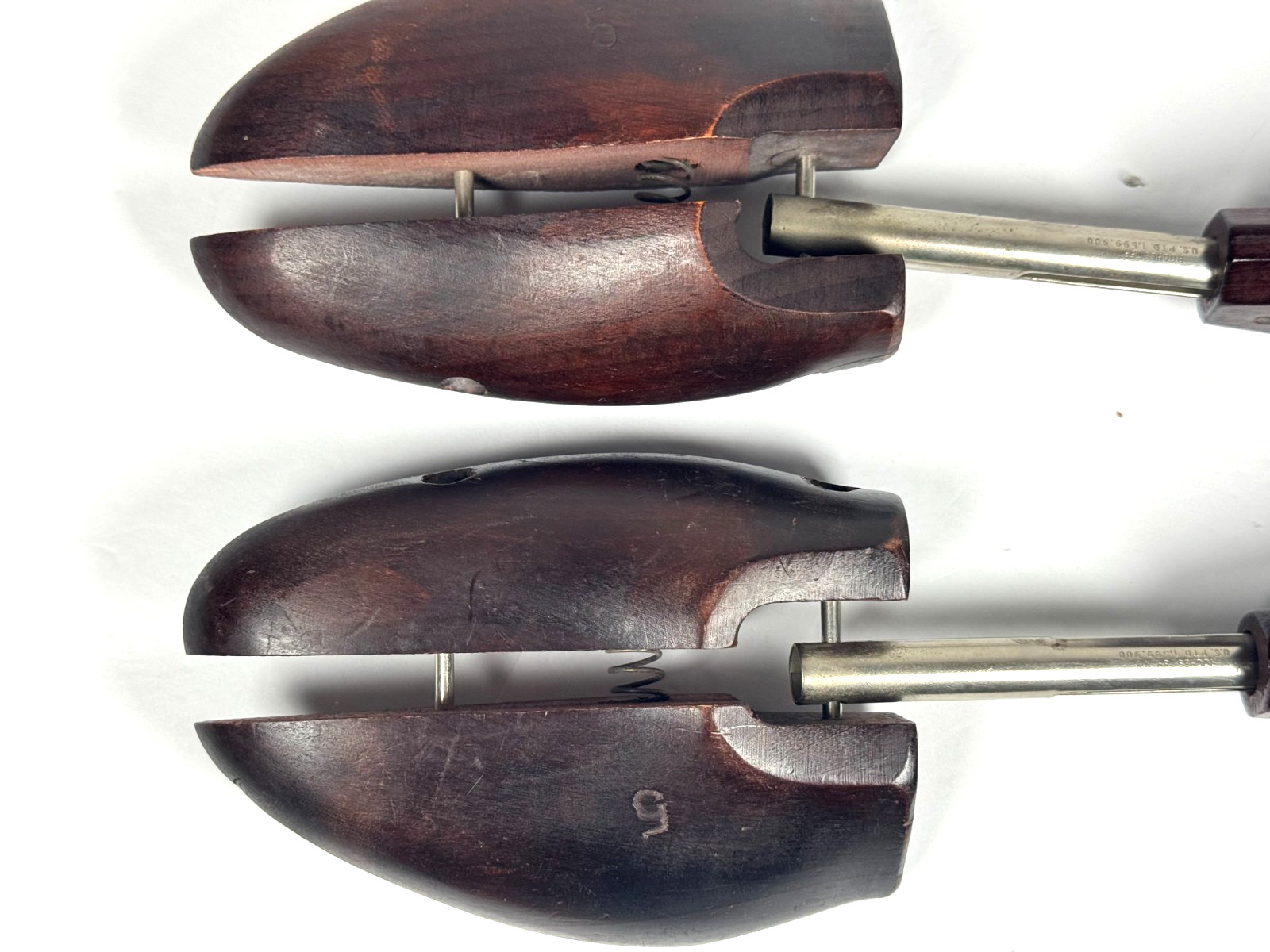 Vintage Rochester Shoe Tree Company Wooden Shoe Trees Mens SIze 5 Split Toe USA