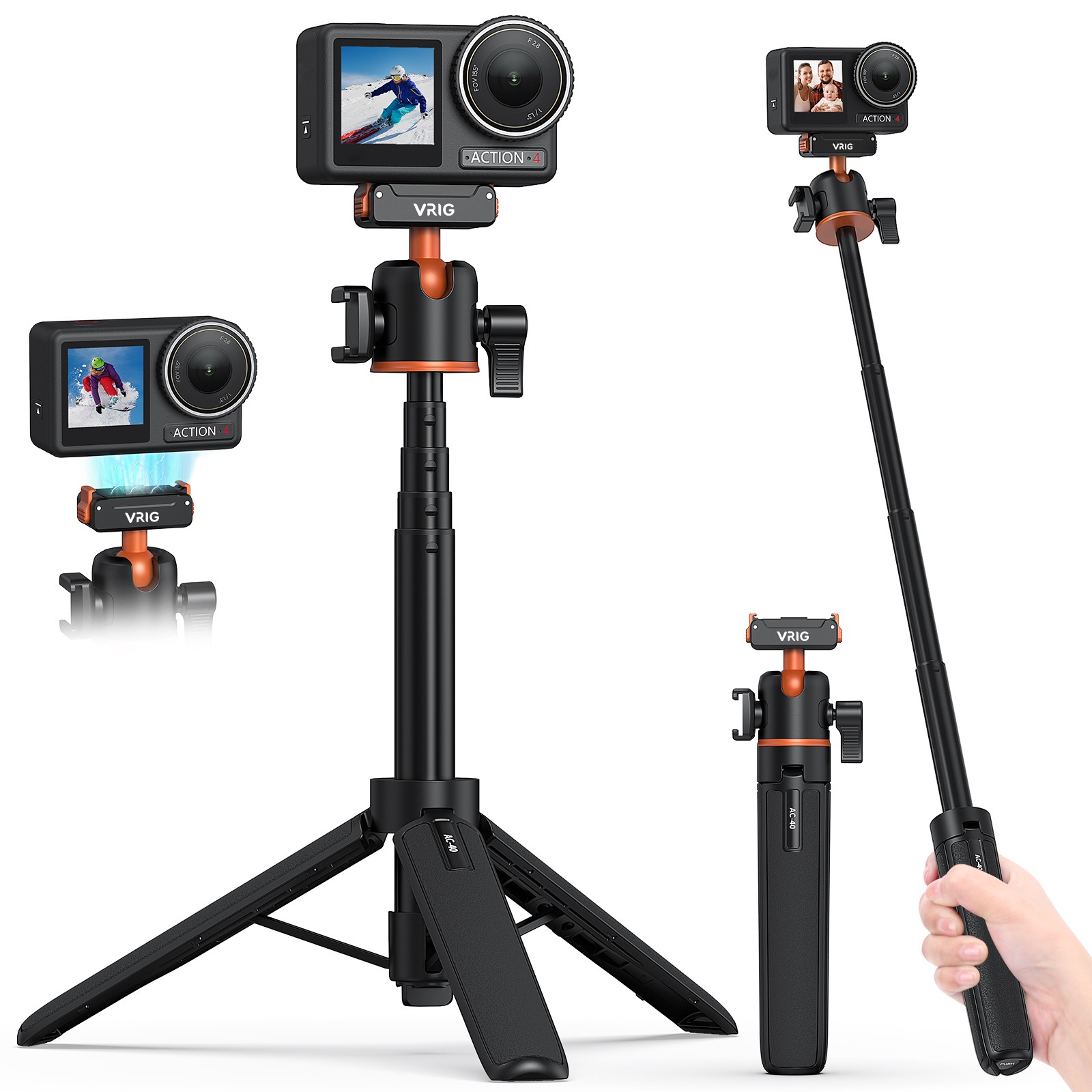Camolo Portable Selfie Stick Handheld Tripod Stand For DJI Osmo Action 6/5/4 US