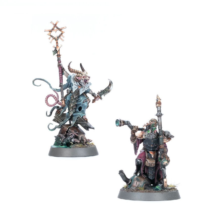 Grey Seer + Warplock Engineer - Skaven - Age of Sigmar - New On Sprue