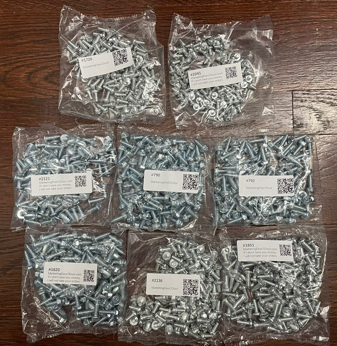 500 License Plate Screws (Pick 5 from 8 options) for Auto Dealers-Bulk quantity