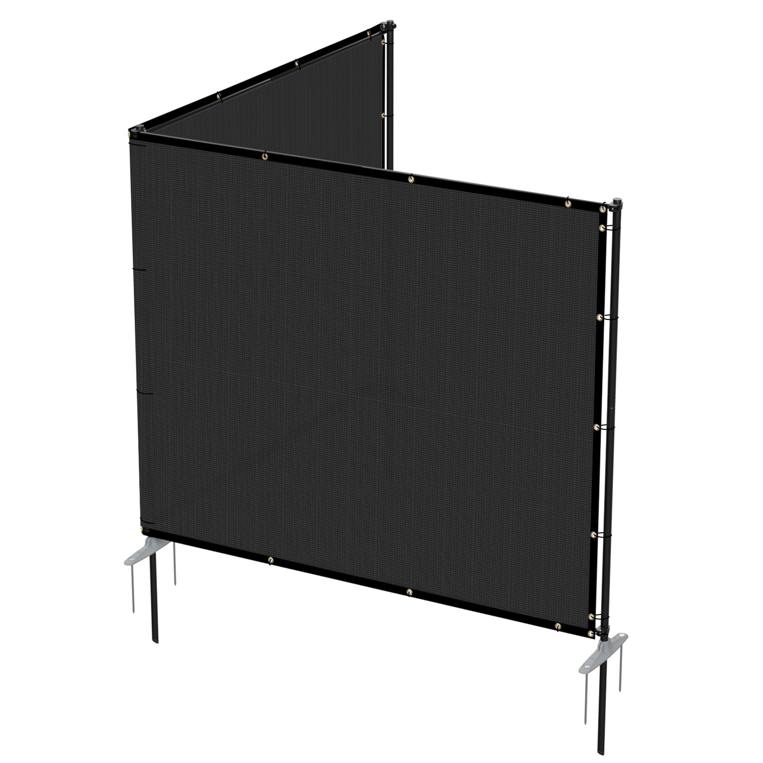 Outdoor Fence Privacy Screen Freestanding with Iron Poles Temporary Dog Fencing