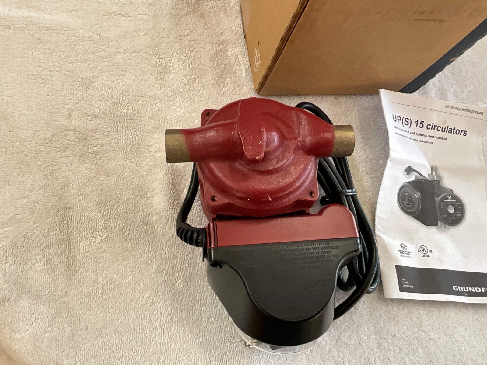 New Grundfos UP 15-18B5/TLC Bronze Circulator Pump w/ optional timer new in box
