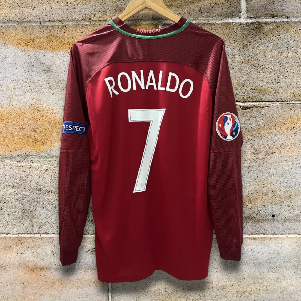 Cristiano Ronaldo #7 Portugal 2016 Home Retro Jersey Long Sleeve