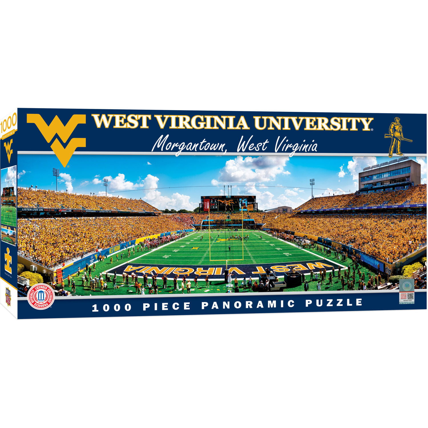 MasterPieces - West Virginia - NCAA 1000 Piece Panoramic Puzzle - Endzone View