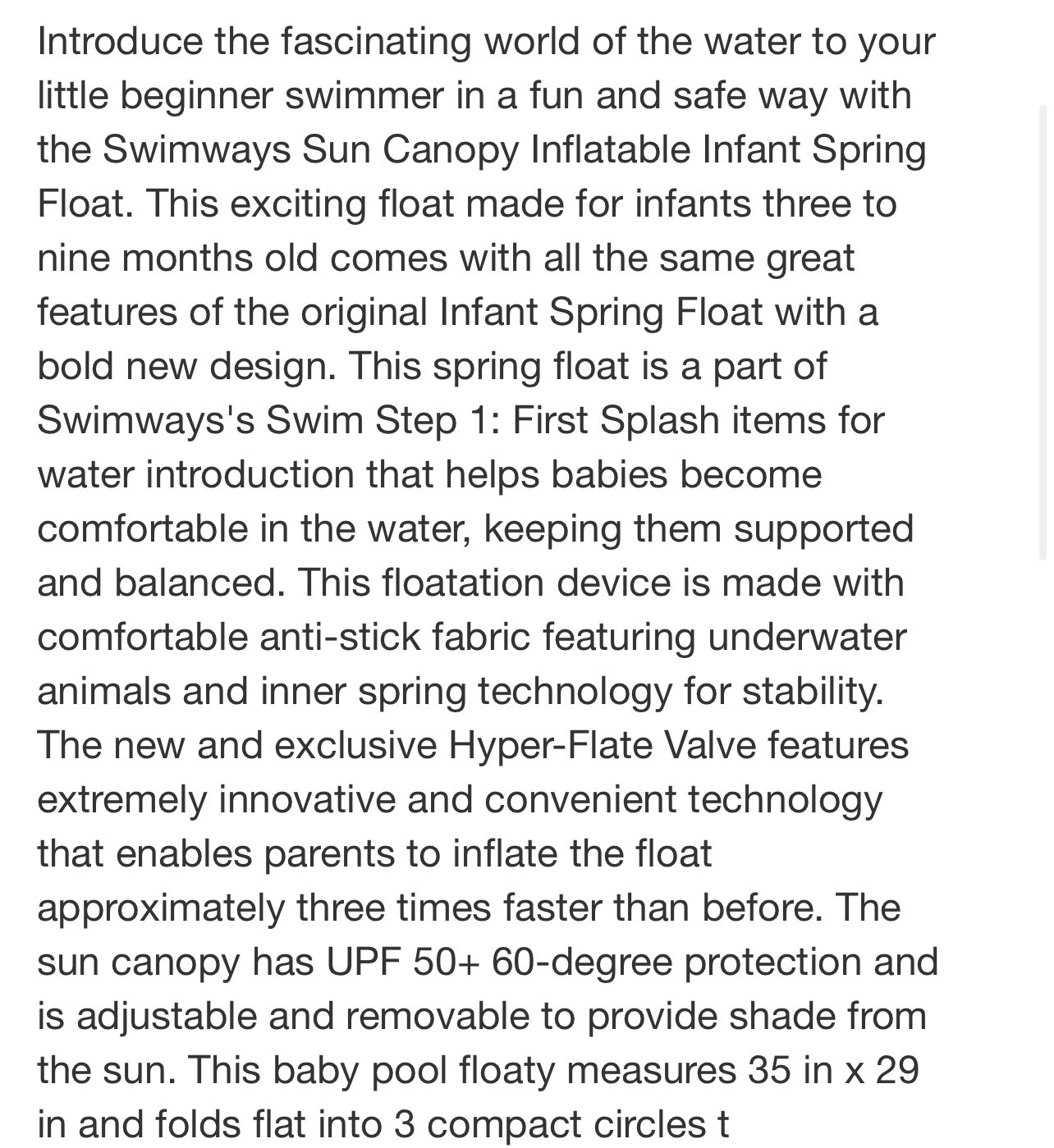 NEW~ Swimways Premium Baby Spring Float with Sun Canopy 3-9 months Blue Shark