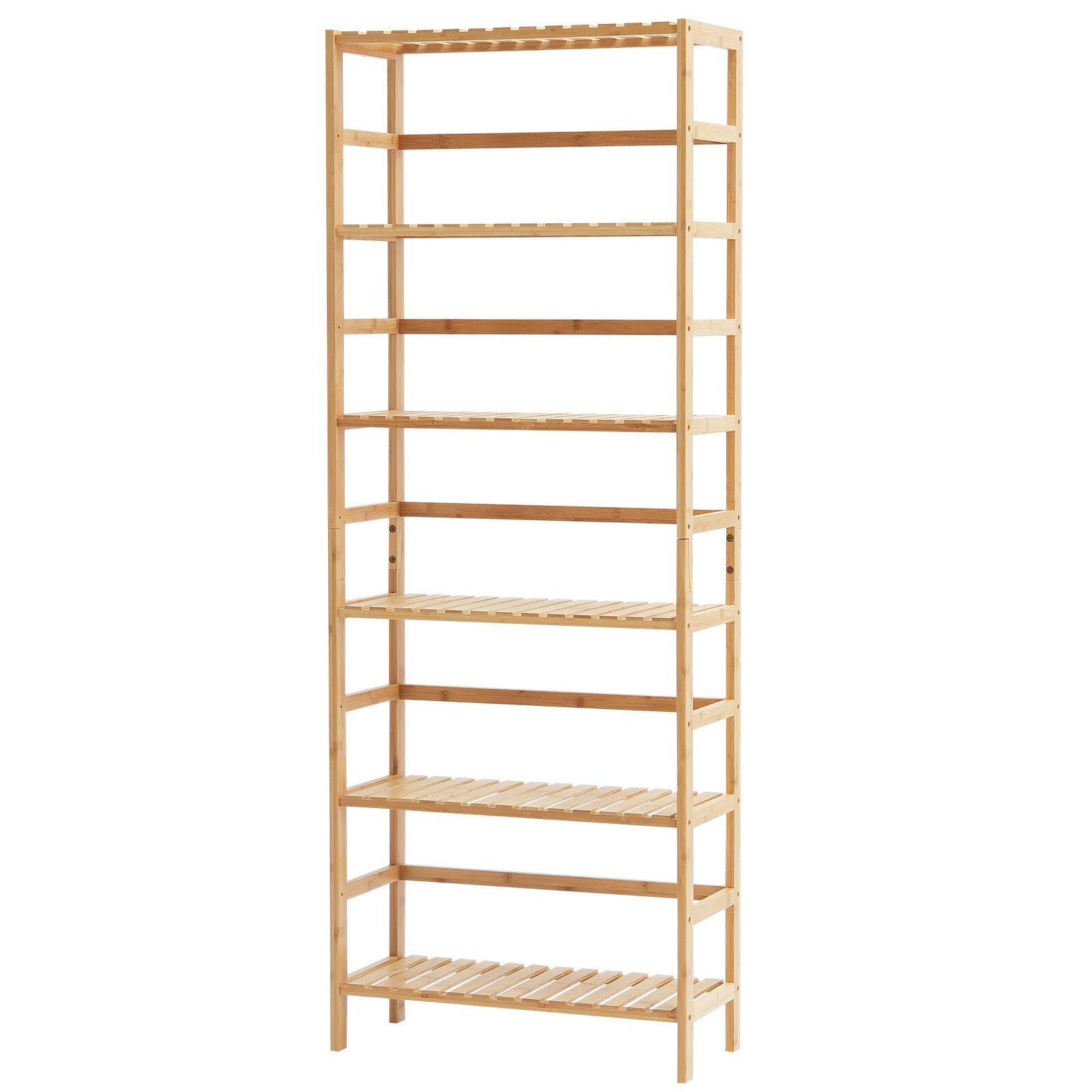 6-Tier Bamboo Ladder Bookcase 63" Display Shelf Storage Rack Plant Flower Stand