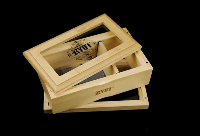 Ryot 4x7 Glass Top Box in Natural | Premium Wooden Box Perfect for Sifter