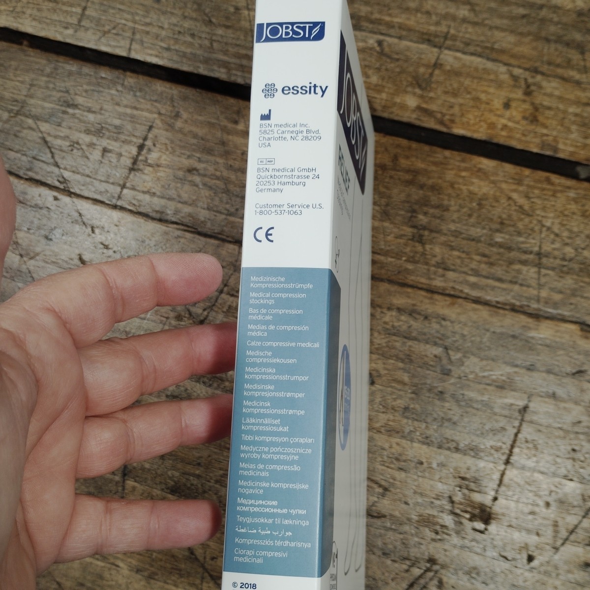 JOBST Relief Compression Stockings MED 15-20 mmHg Black Knee CT Closed Toe NEW