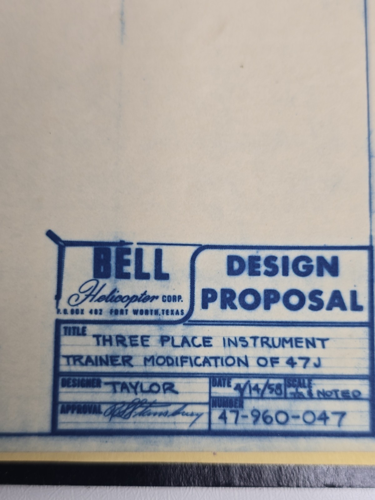 Rare 1958 Bell Helicopter Proposal Report 47-945-049 Jeffrey Evans Archive