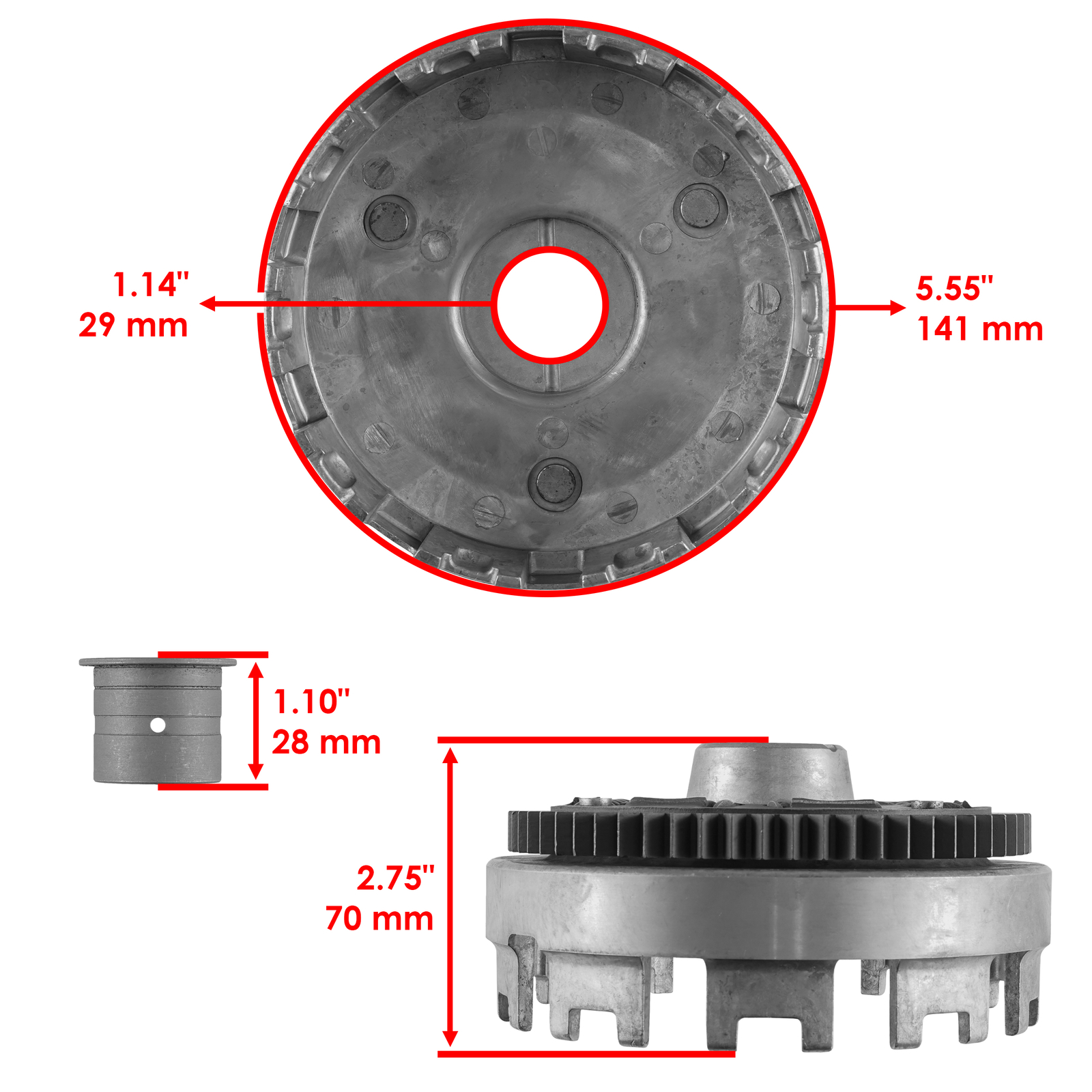 Clutch Outer Basket and Plates Kit for Honda Foreman 500 TRX500FM 2005 - 2011