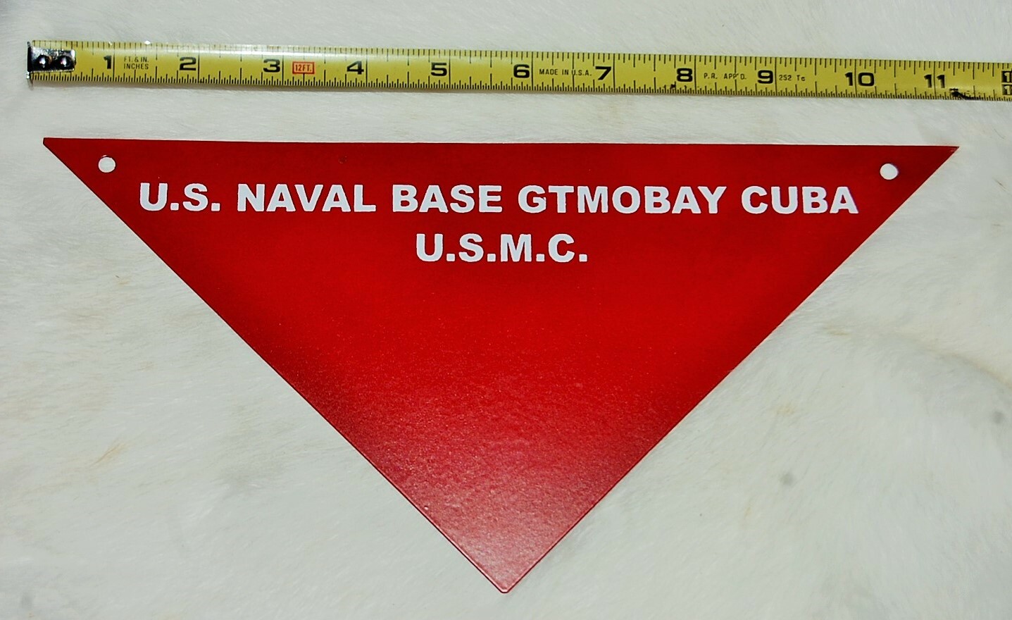 USMC Military Guantanamo Bay Cuba Mine Field Warning Sign - NEW OLD STOCK