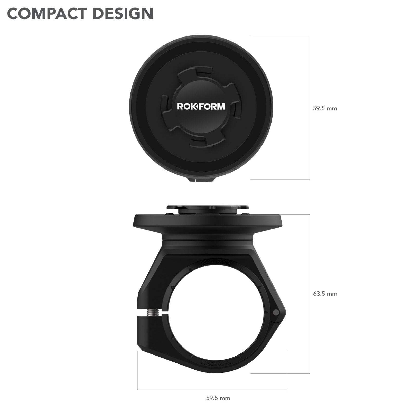 RokForm Universal Bike Phone Mount Bar Sizes from 22mm (7/8") to 35mm (1-1/2")
