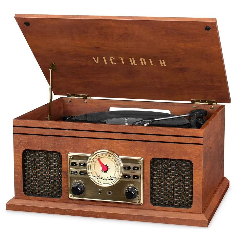 Victrola Nostalgic 4-in-1 Wood Record Player - Mahogany