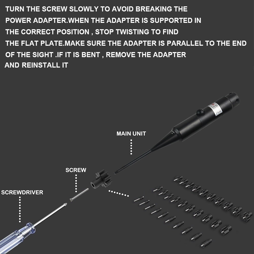 .177 to .78 /.50/12GA Caliber Green Red Laser Bore Sighter for Rifles Handguns