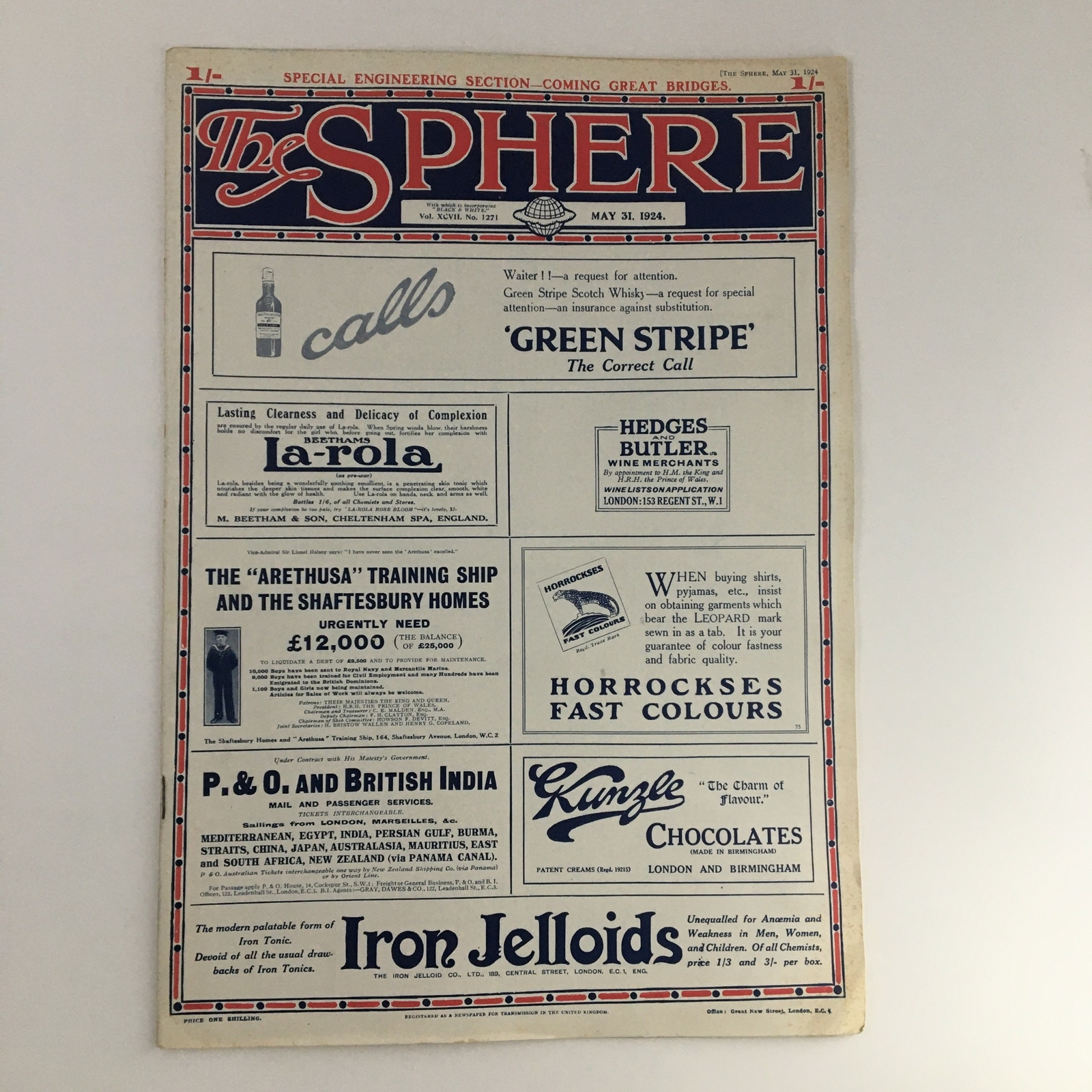 The Sphere Newspaper May 21 1924 King Victor Emmanuel and Queen Elena No Label