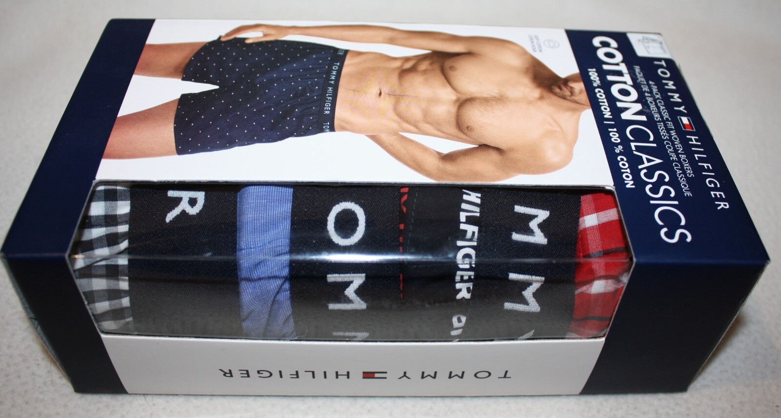 4 Tommy Hilfiger Woven Boxers Cotton Men's M L Underwear Classic Fit $49.50