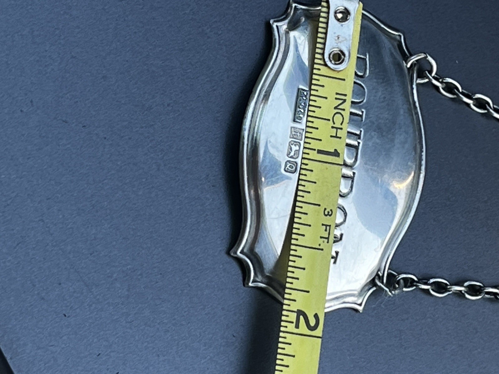 Vintage Sterling Silver Decanter Liquor Label for Bourbon Bottle Shown