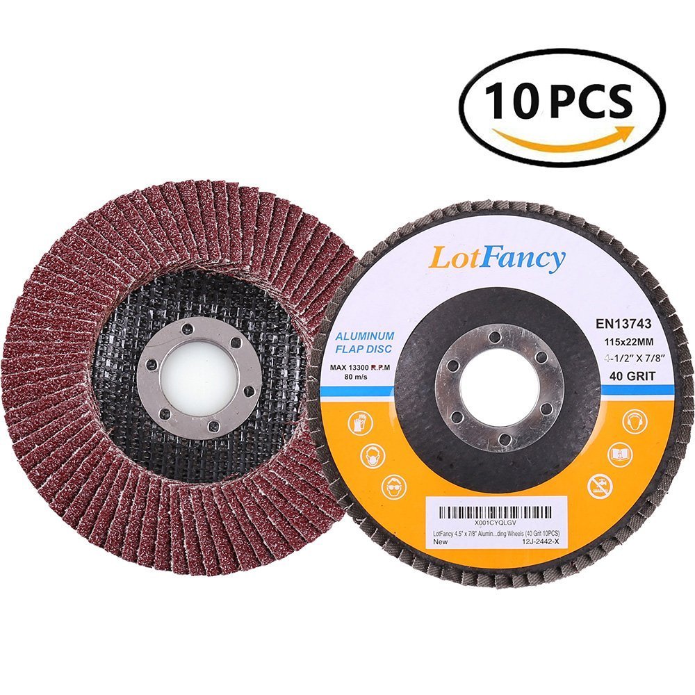 4-1/2" 40 Grit Aluminum Flap Discs Sanding Grinding 4.5 7/8" Angle Grinder Wheel