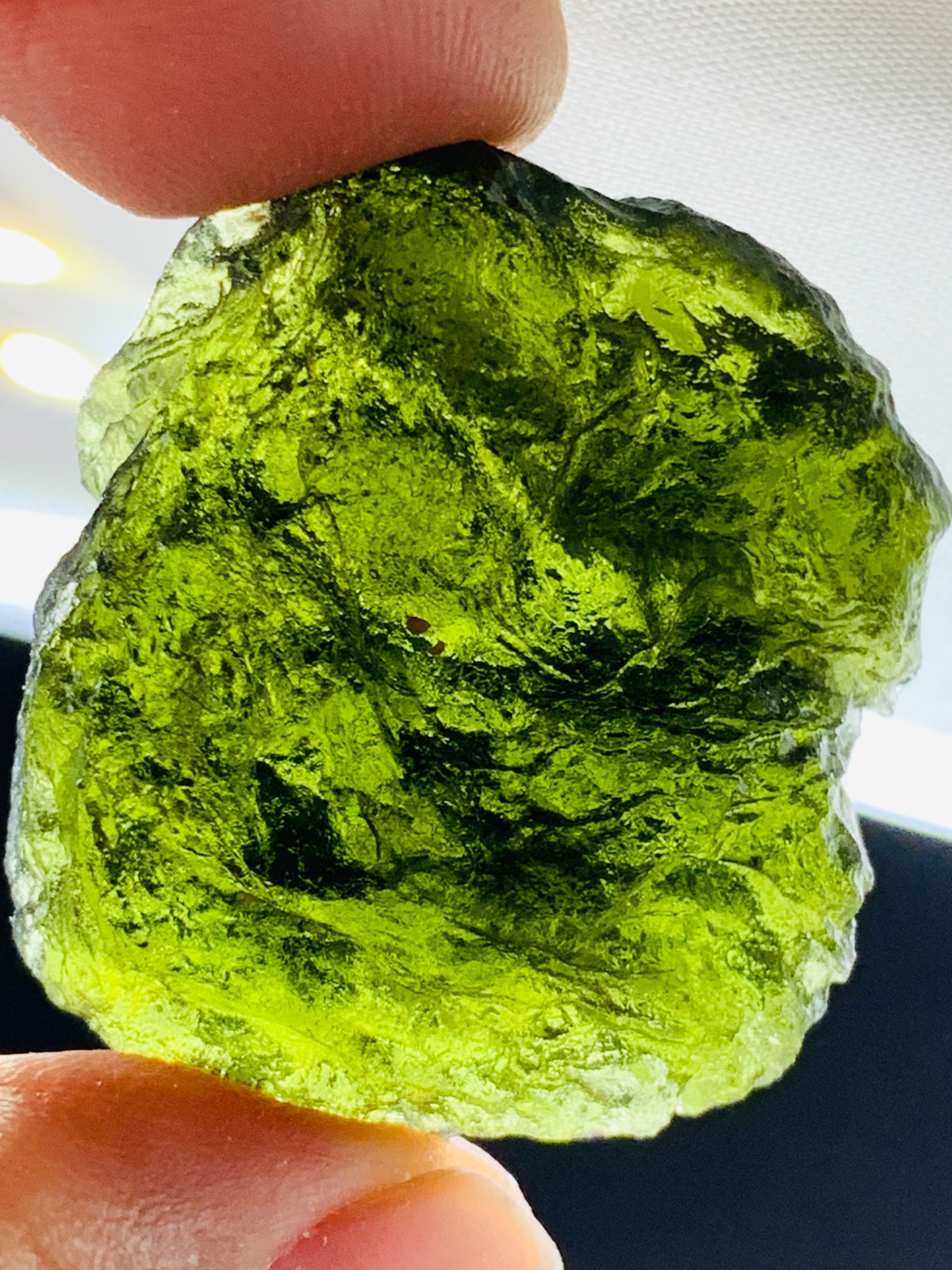 Raw Moldavite Regular Grade Tektite 76CT Textured With Certificate Authenticity
