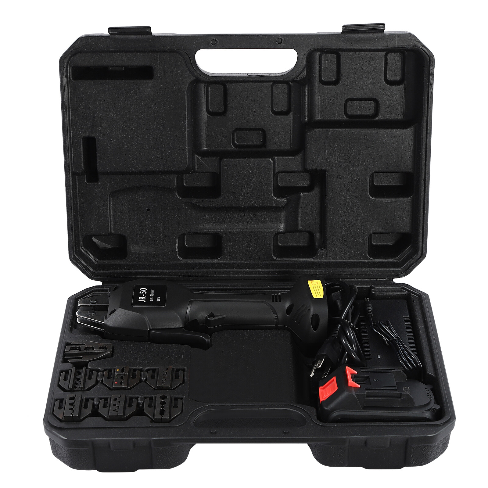 Electric Crimping Pliers Terminal Crimping Tool Rechargeable DC 18V/2Ah Black