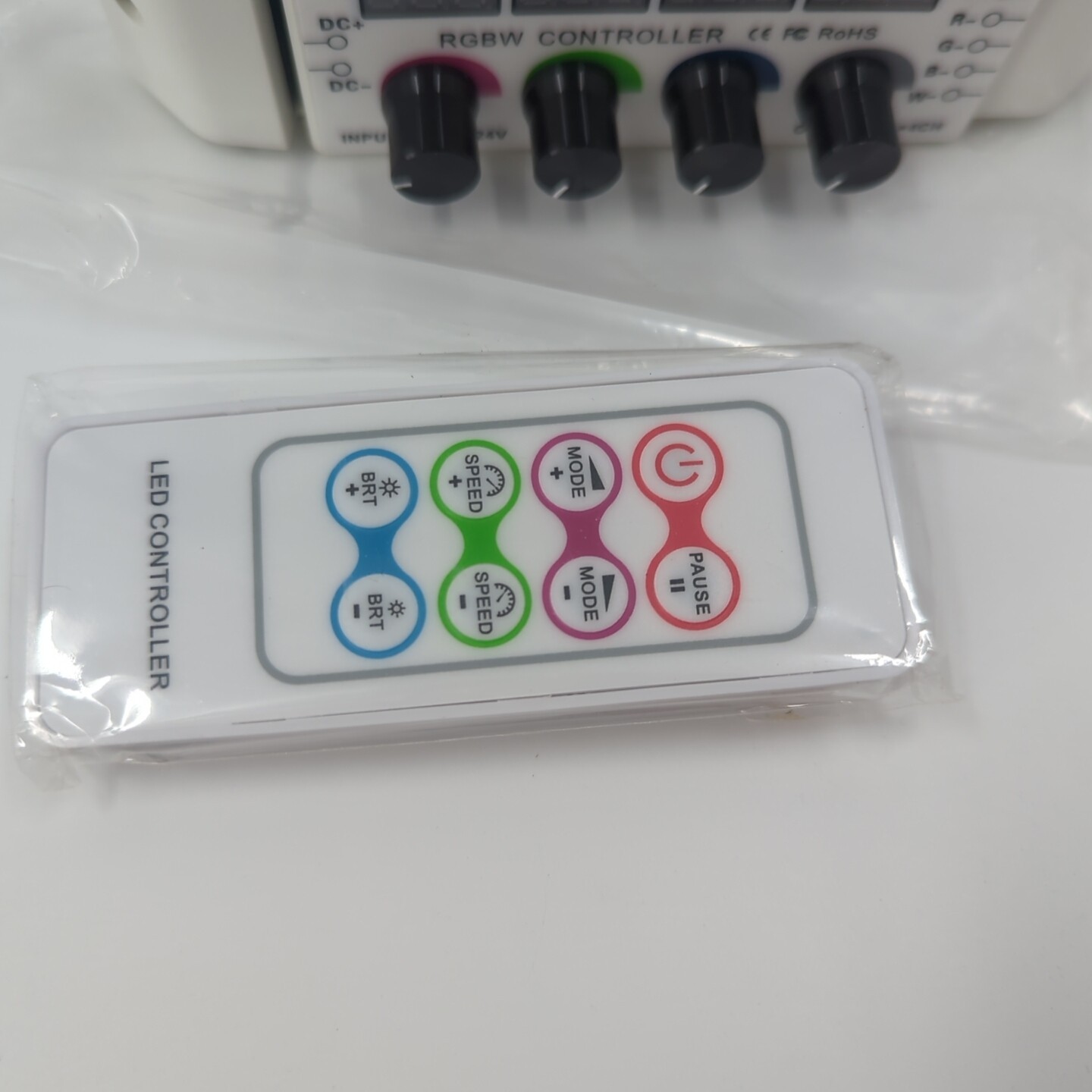 LED Light RGB RGBW Controller 4x Rotary Knobs with RF Remote 4 channel