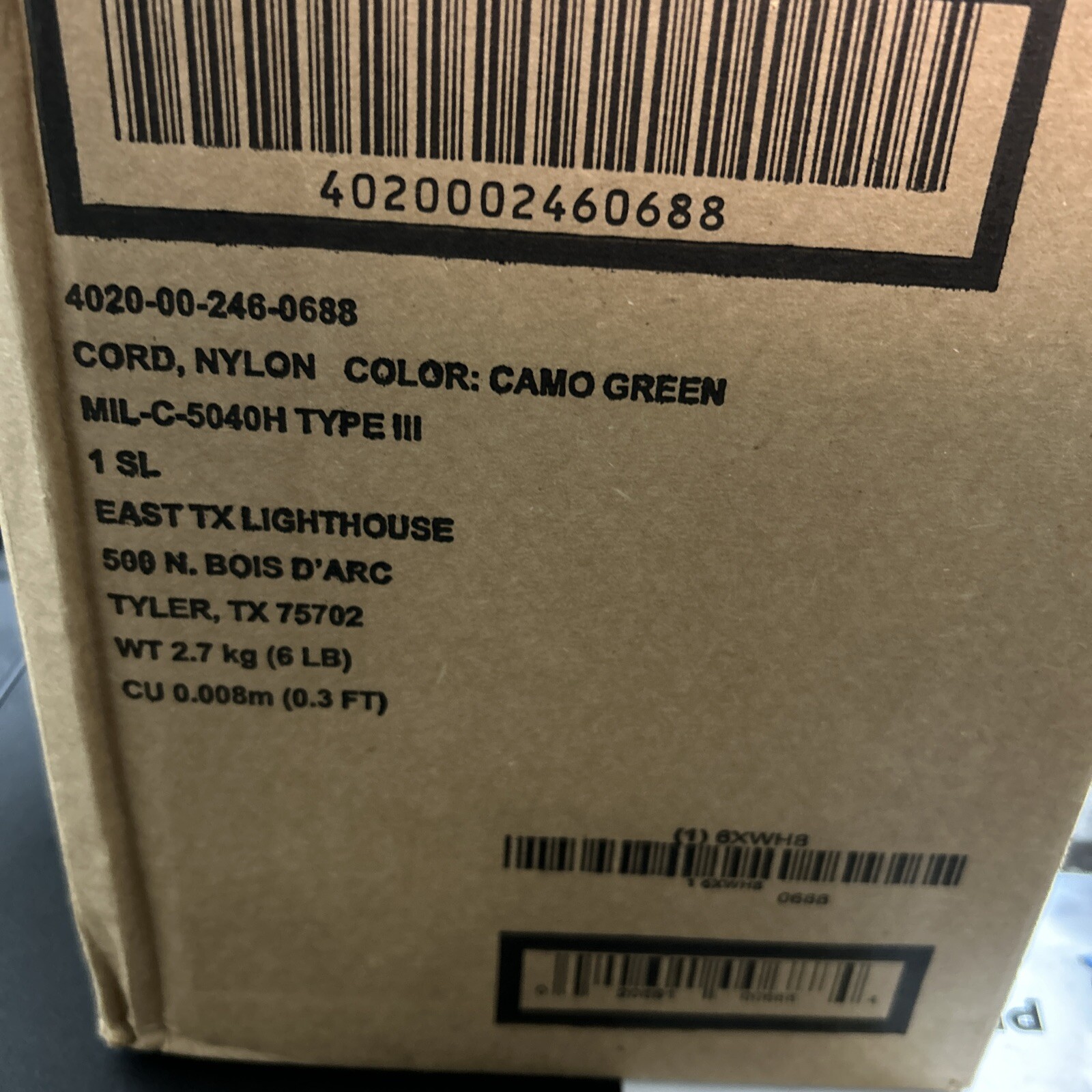 1200 feet Camo Green Nylon Cord Spool Brand New