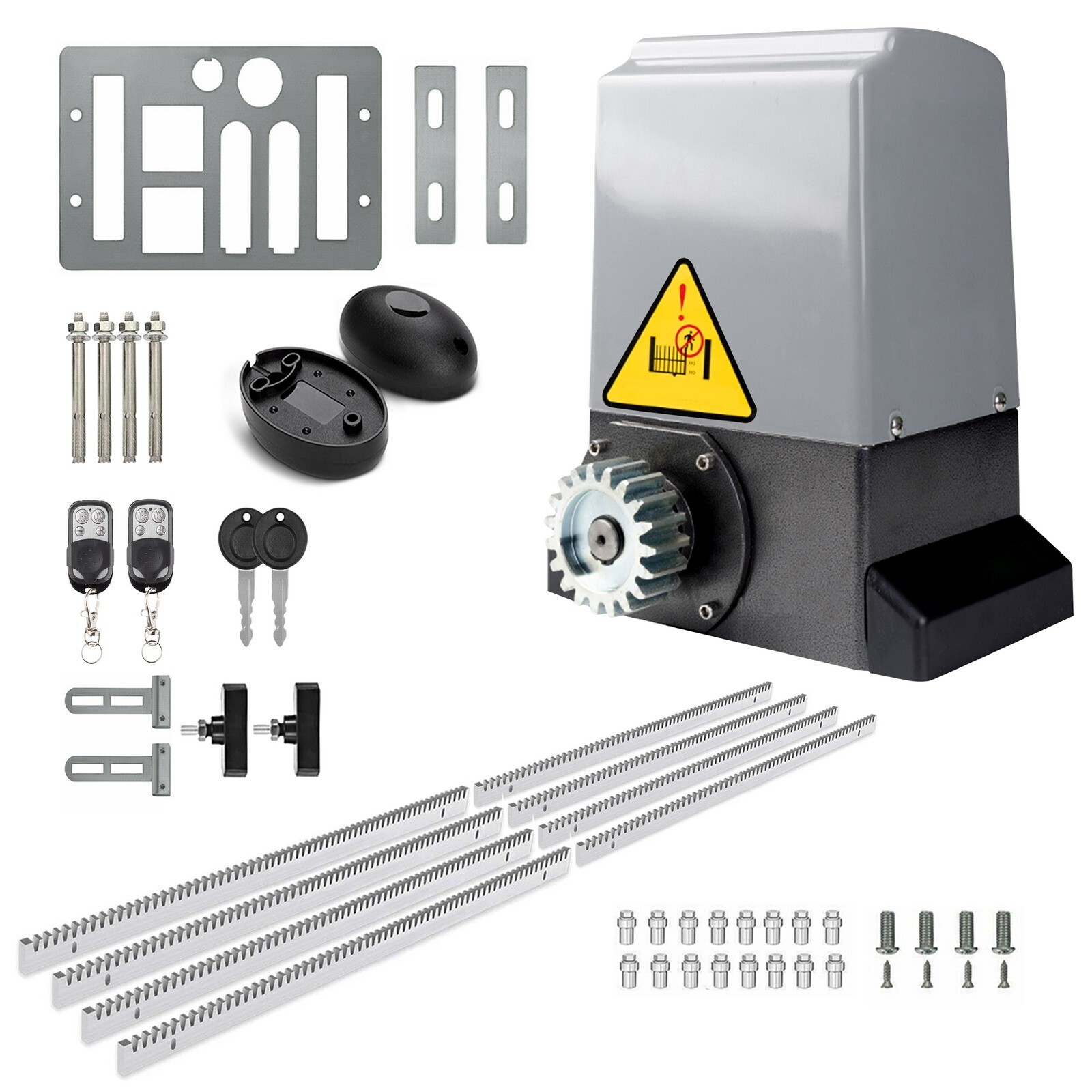 Blütezeit 5290lbs Sliding Gate Opener Driveway Motor Rack-Drive w/2 Remotes Kits