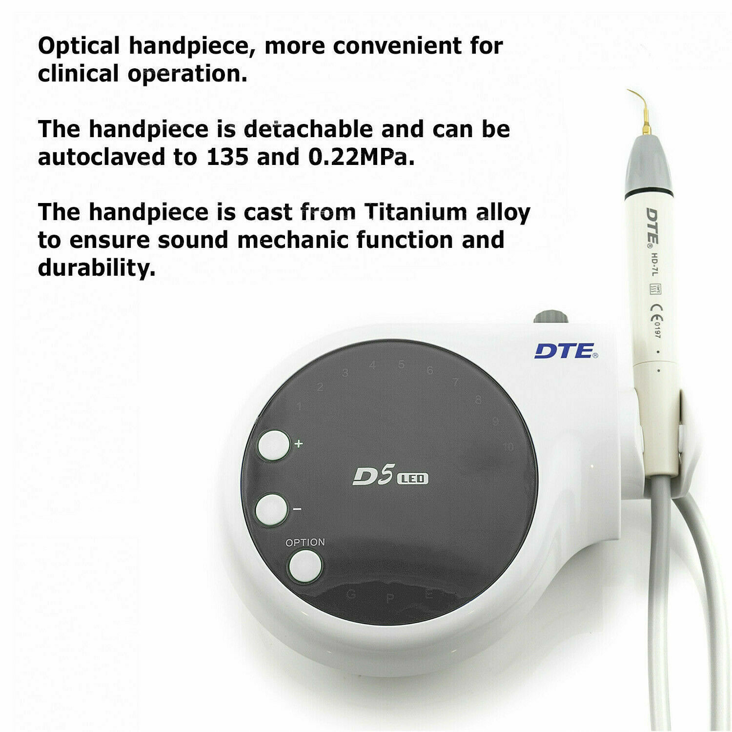 Original Woodpecker Dental DTE D1 D5 LED Ultrasonic Piezo Scaler Handpiece 110V