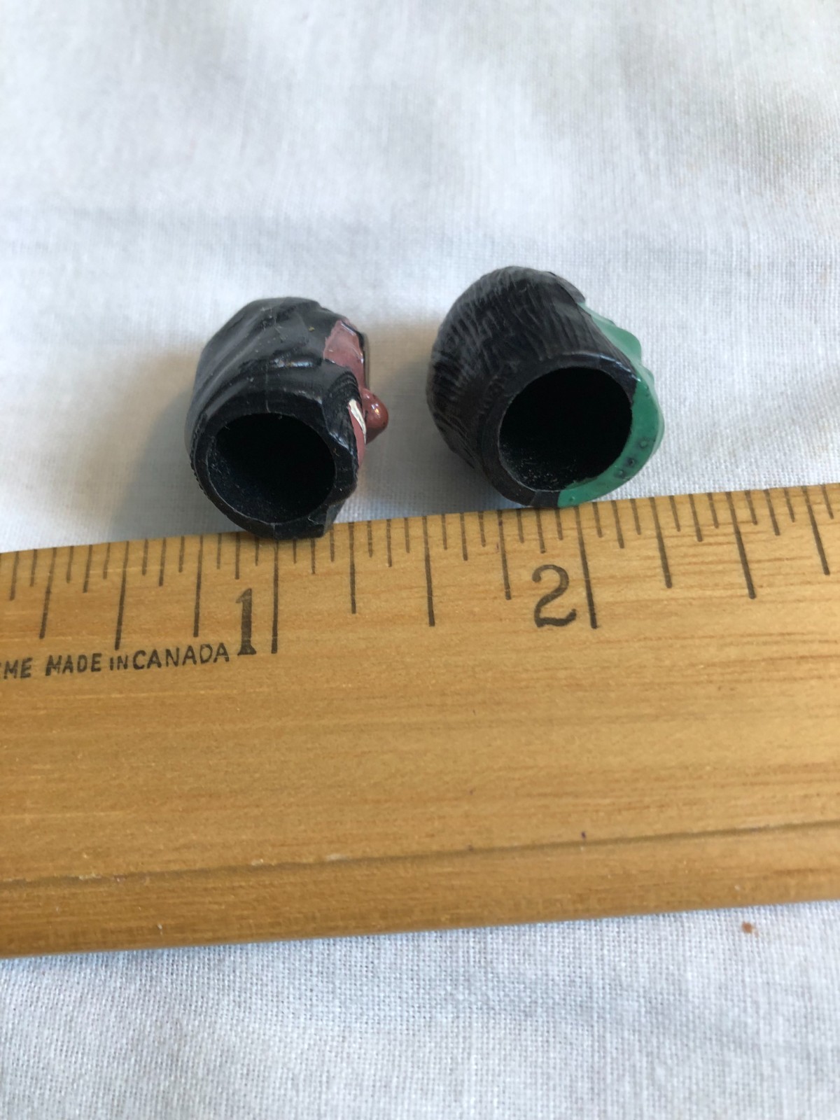 VINTAGE MONSTER & PIRATE HEAD GUMBALL CHARM / PENCIL TOPPER HONG KONG 1960'S