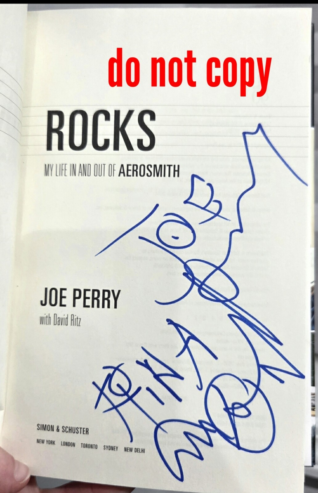 Joe Perry Signed Aerosmith Autograph Book with Wings COA b