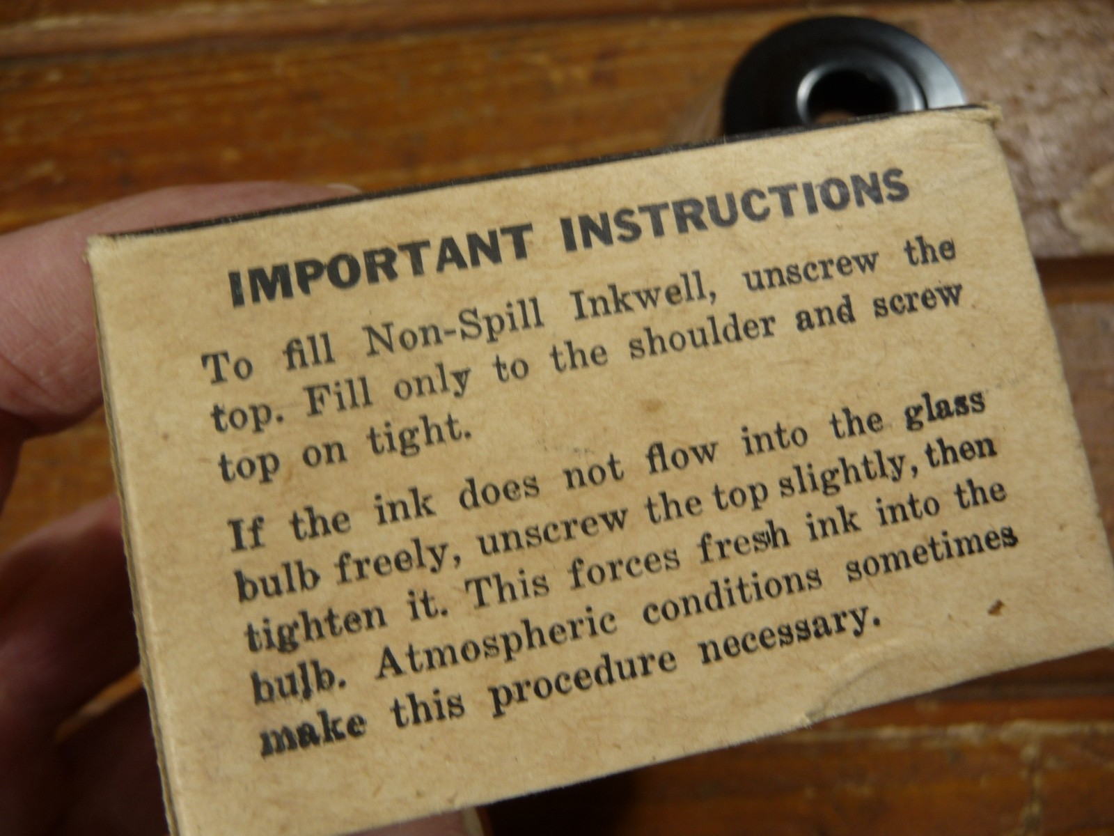 Vintage NOS US Navy Non Spill Glass Inkwell & Box Preferred Products Toledo Ohio