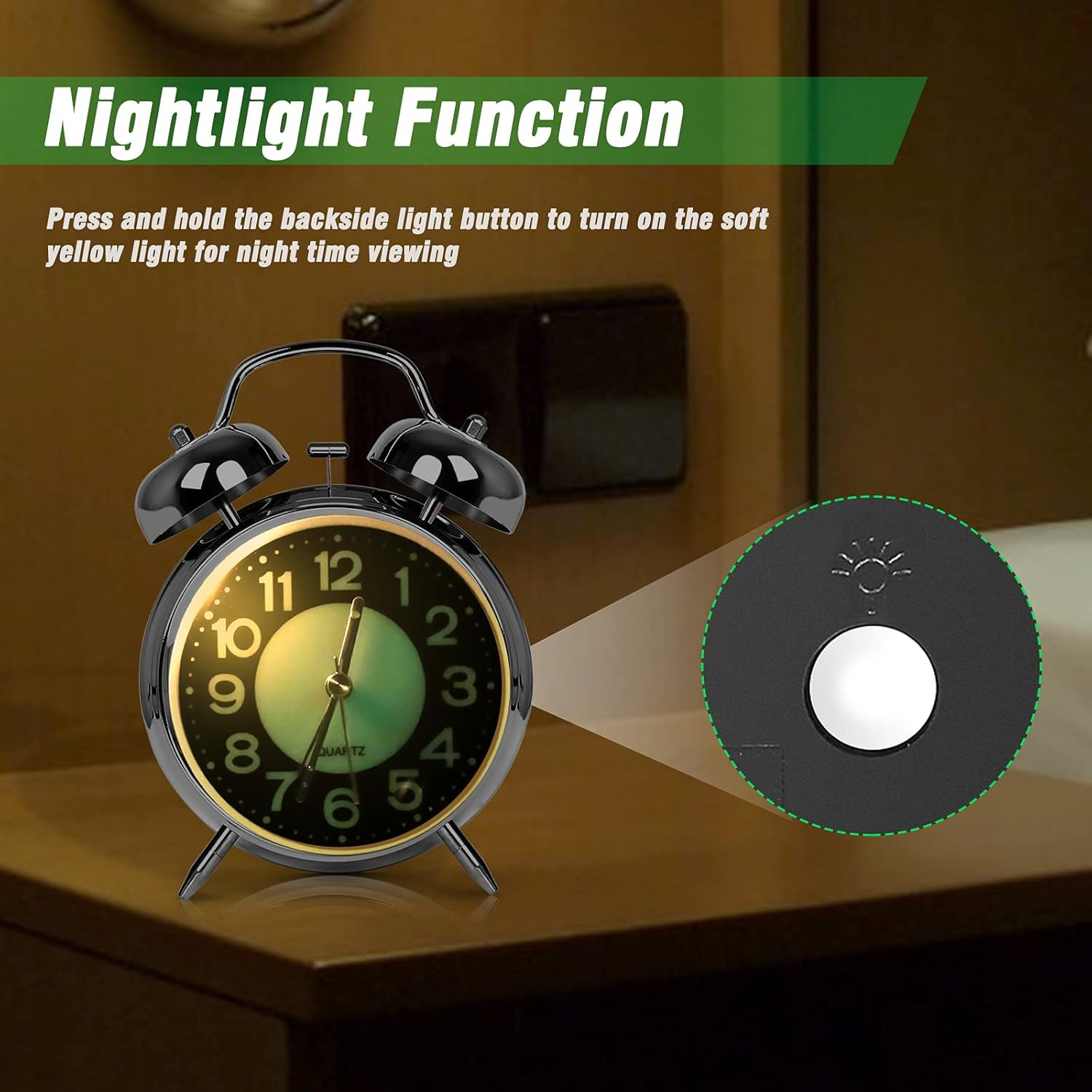 ® Super Loud Alarm Clock for Heavy Sleepers Adults,Twin Bell Retro 4 Inch Silent