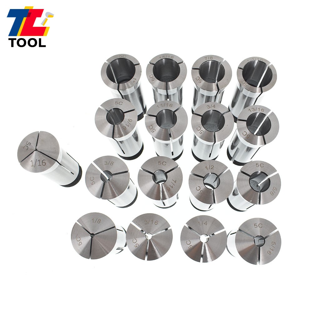 17PC 1/16 - 1-1/16" 5C Round Collet Set By 16th Harden High Precision 0006" TIR
