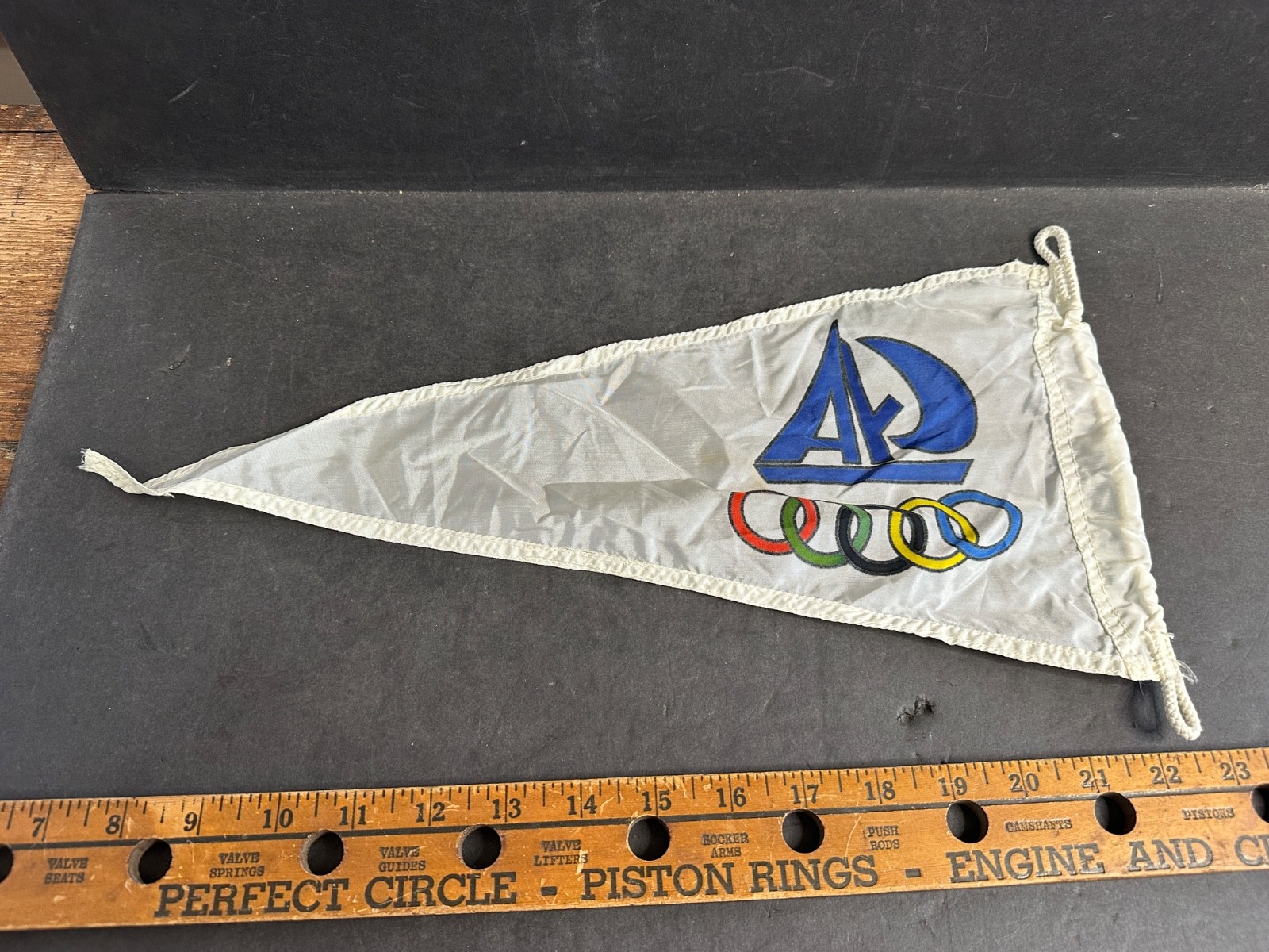 Vintage 1960 Olympics Sailing Burgee, Flag, CJOR-1960