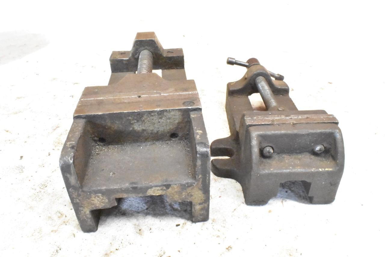 2 Vintage Machinist Vises Vise Craftsman 3" & 4" no name