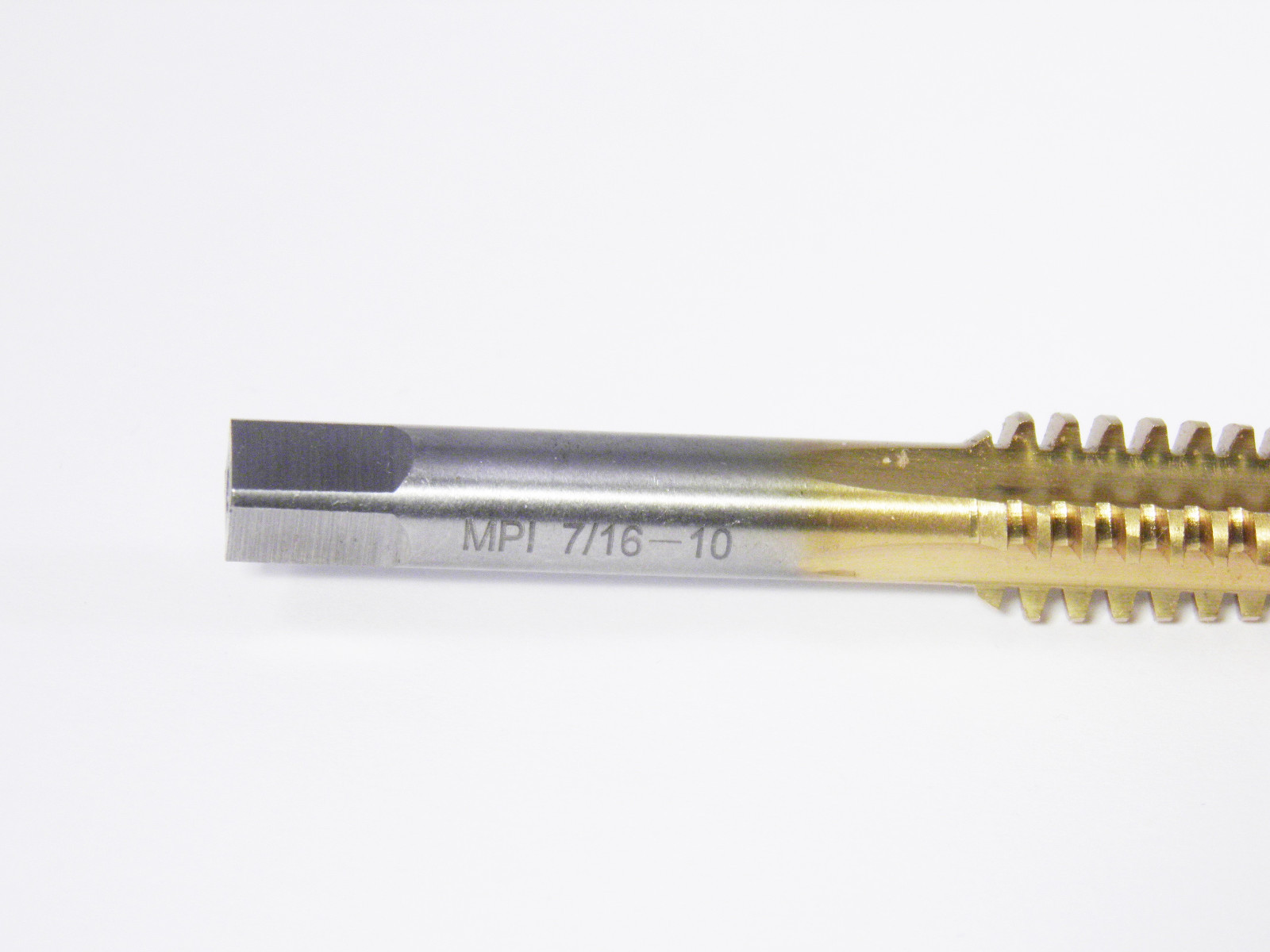 ACME Tap 7/16" 10tpi High Speed Steel Left or Right Hand Titanium nitride Coated