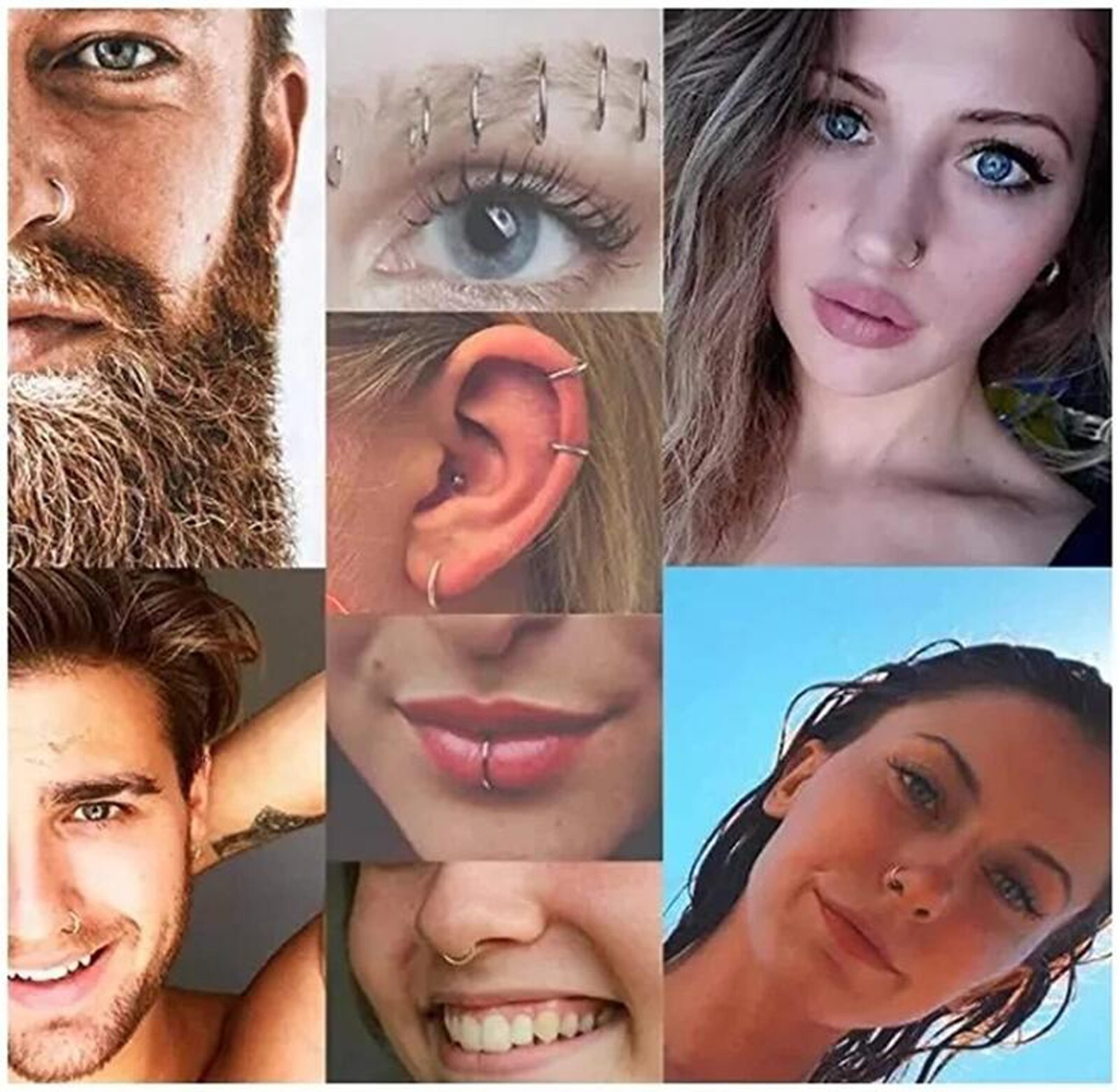 10,30,50 Sterile Body Piercing Needles 10,12,13,14,15,16,18,20G Navel Ear Nose