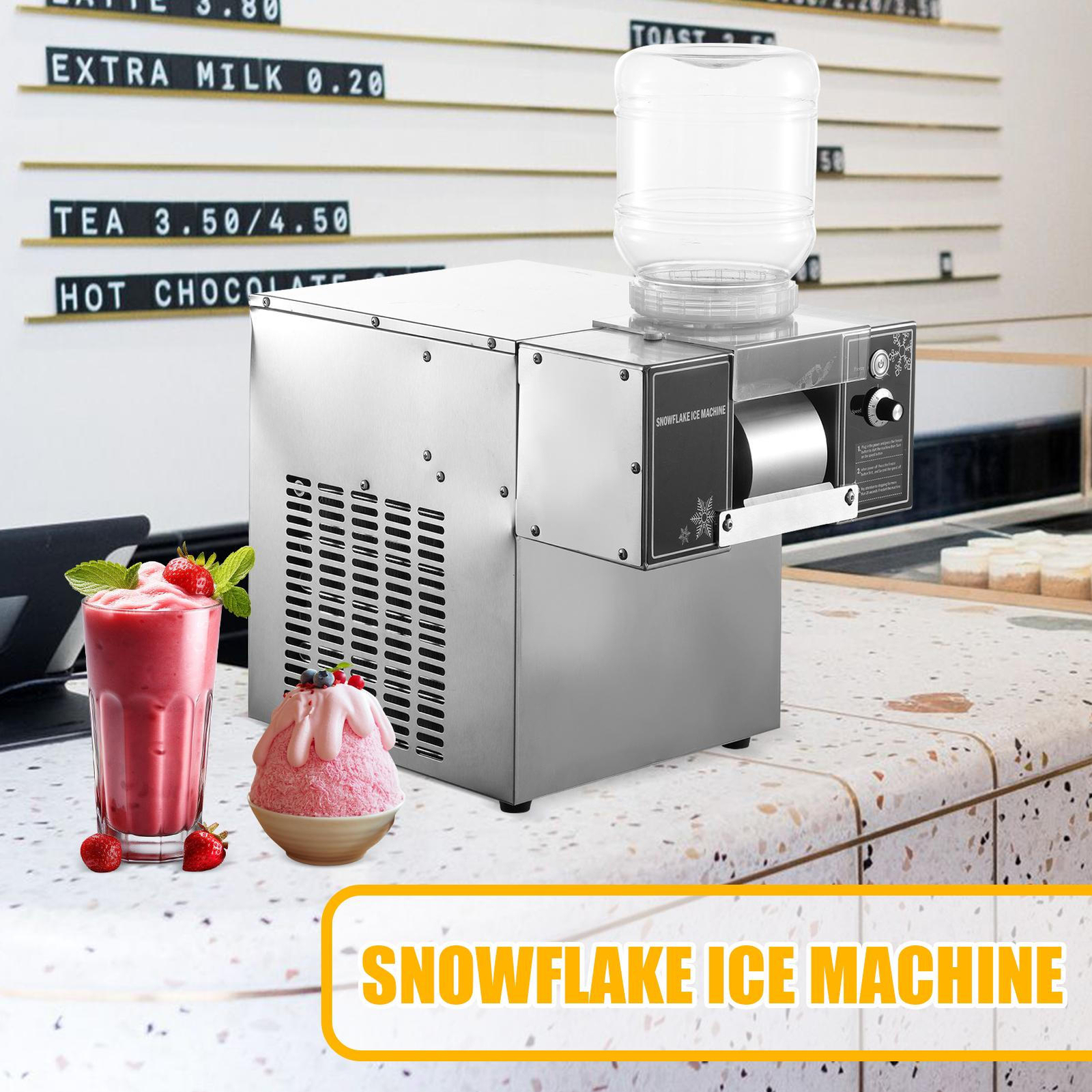 Commercial Snowflake Ice Machine, Snow Cone Machine, Ice Shaver Slush Maker