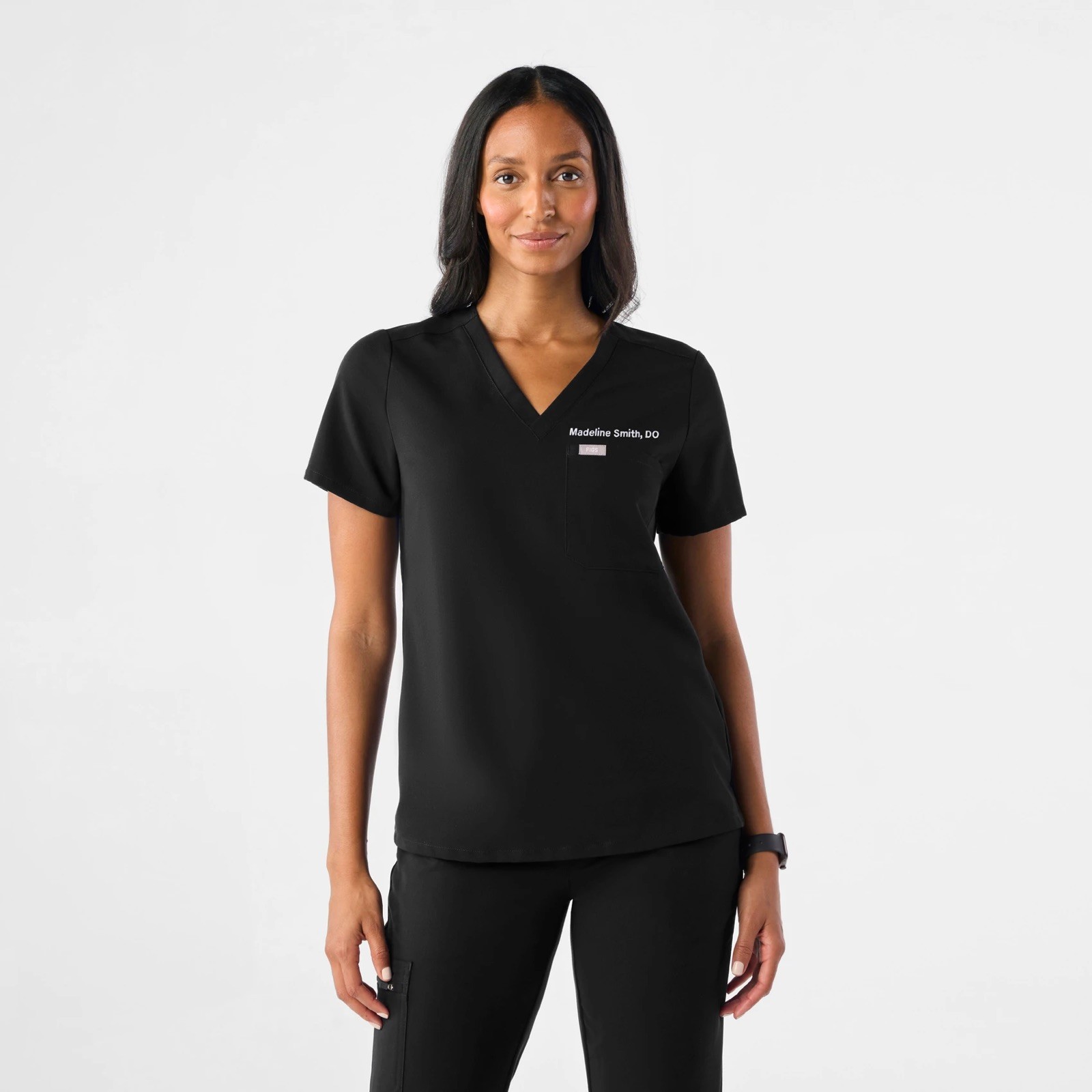 FIGS Catarina One-Pocket Scrub Top & Zamora Joggers Black Size M. $86 MSRP
