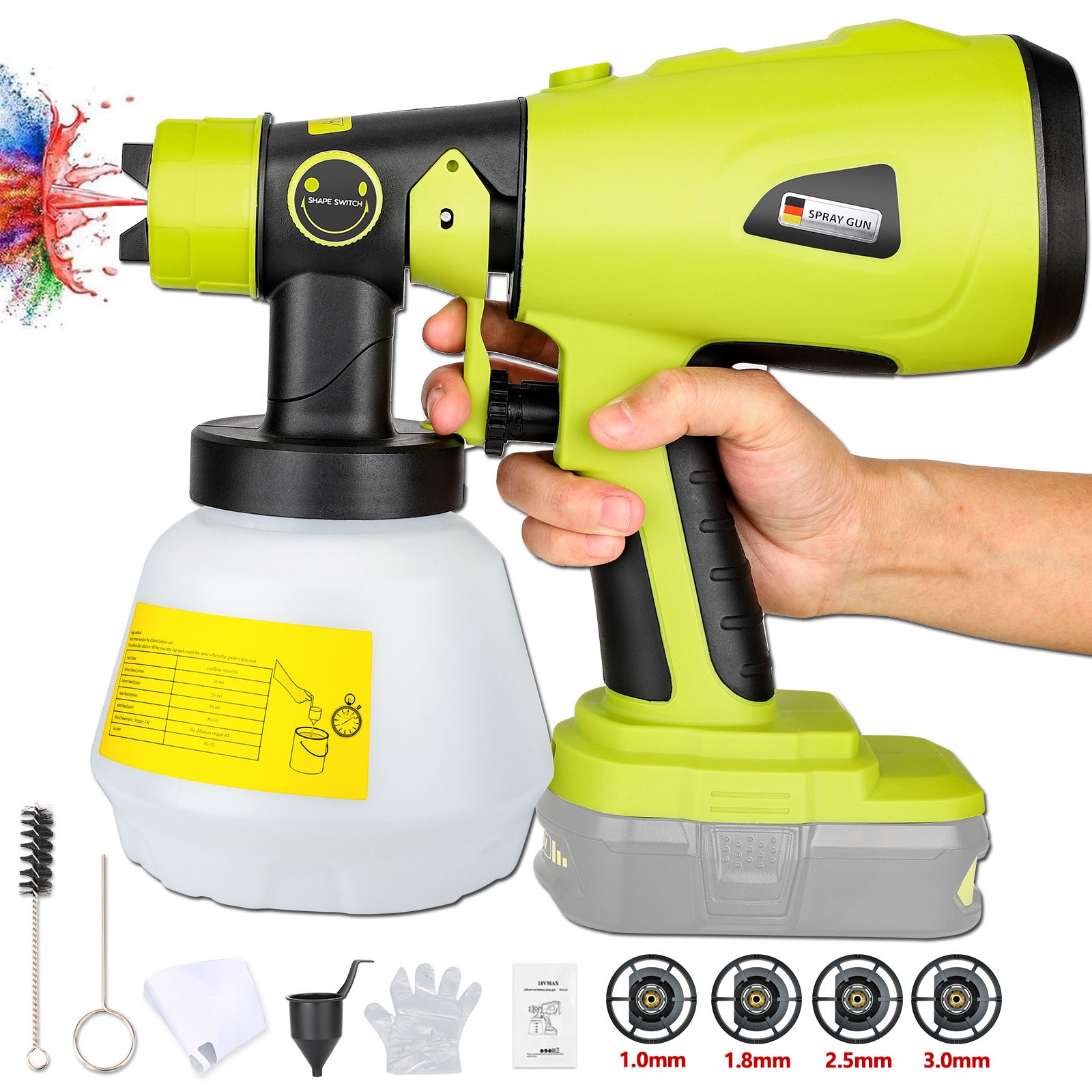NEW Cordless High Pressure Spray Gun Airless Paint Sprayer For Ryobi 18V Battery