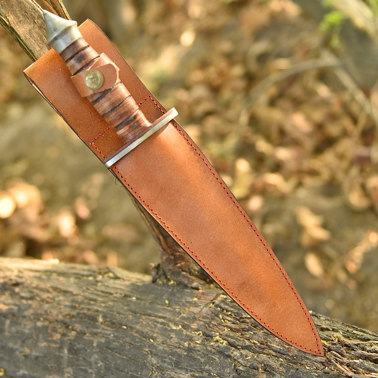 Vintage CASE V-42 Dagger US Special Forces WWII Double Edge Knife Leather Handle