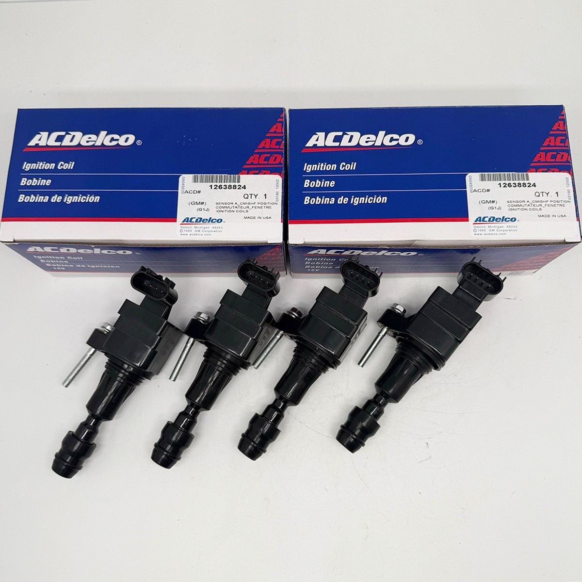 4X ACDelco UF491 Ignition Coil & Spark Plug for 05-17 Chevy Equinox Saturn 2.4L