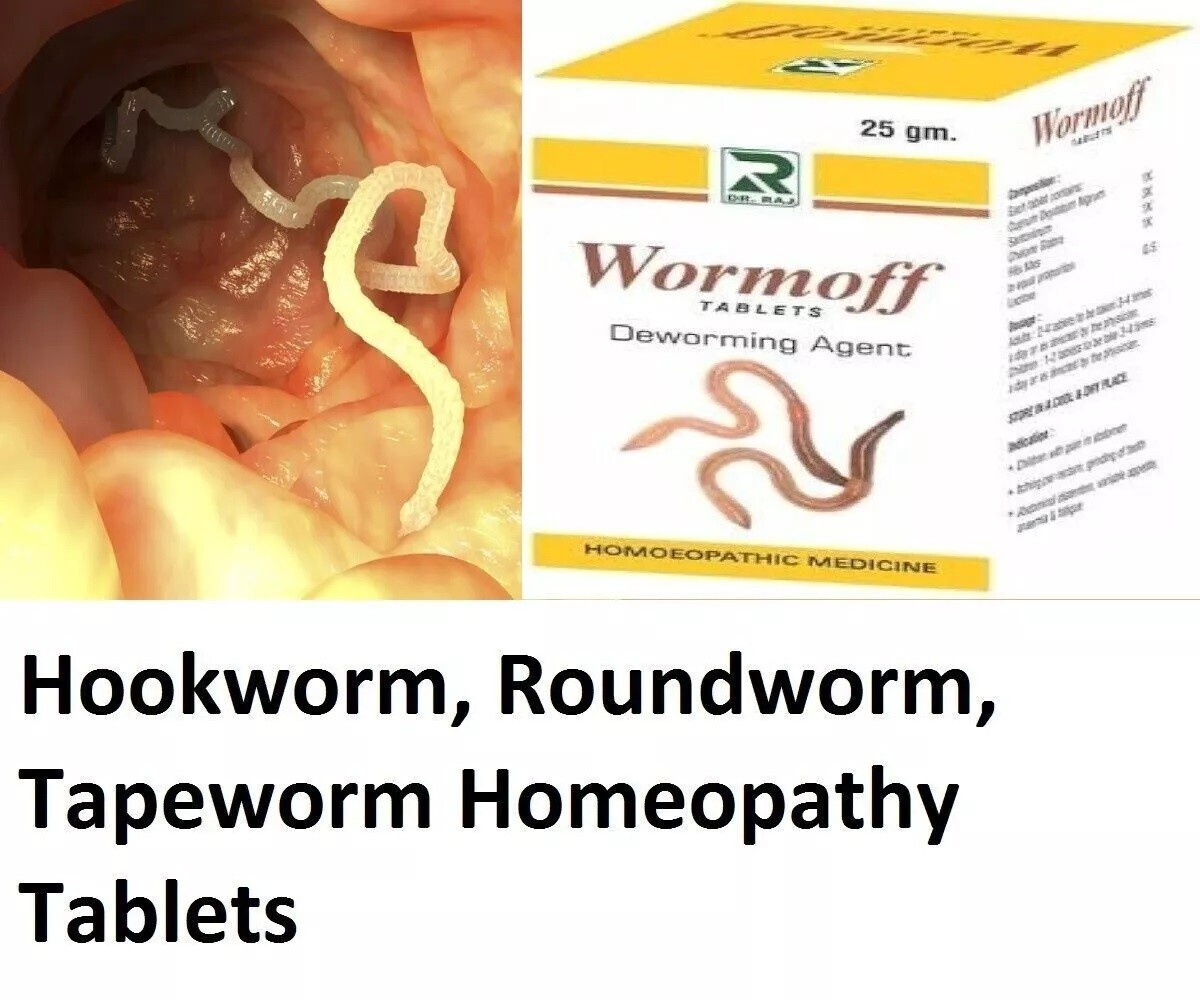 Homeopathy Permanent Treatment For Hookworm, Roundworm,Tapeworm Removal Tablets