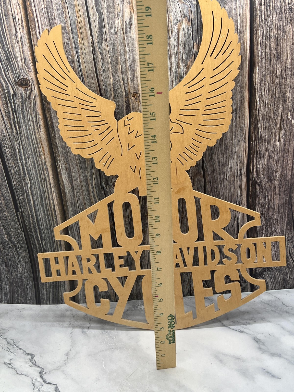 Harley-Davidson Motor Cycles Eagle Logo Wood Wall Art Sign Plaque Garage Decor