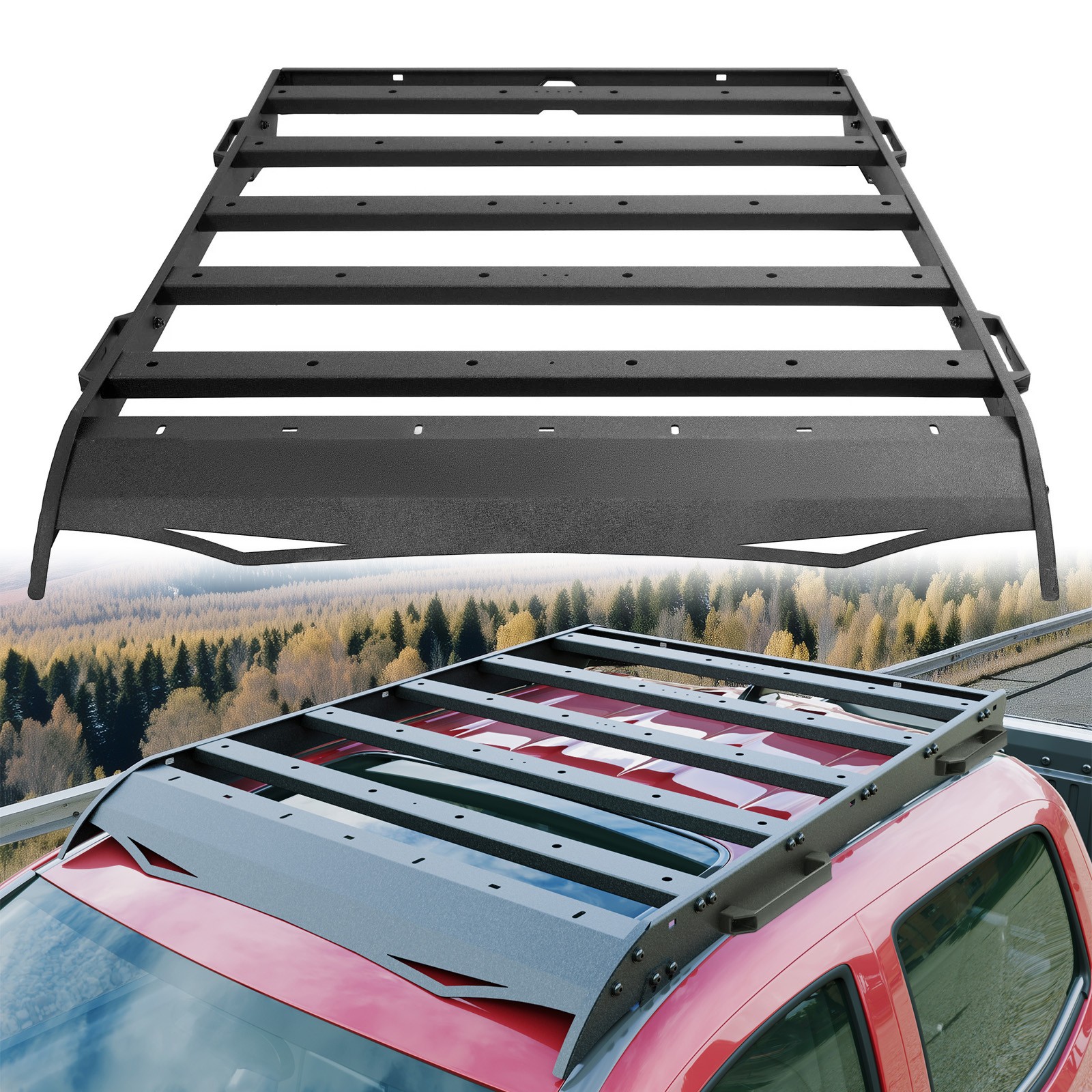 330lbs Roof Rack Cargo Carrier Steel for Toyota Tacoma 2005-2023 Double Cab