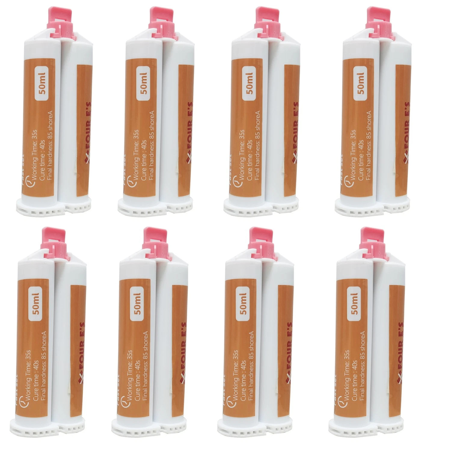 8 X 50ML Dental Bite Registration Material Fast Set Unflavored Cartridges