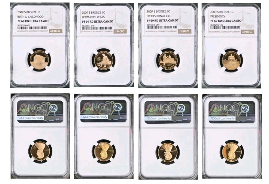 2009 S Bronze Lincoln Proof Cent Set PF69 RD Ultra Cameo